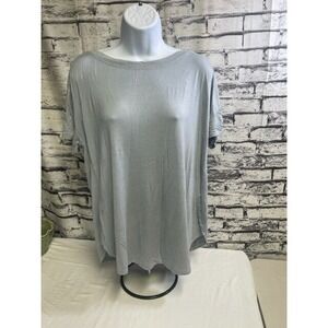H by Bordeaux Women's T-Shirt Gray Cap Sleeve‎  Size L